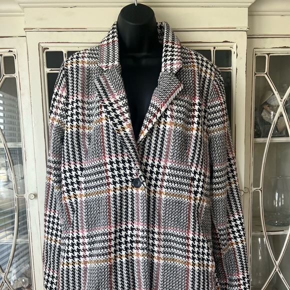 Sebby Collection Jacket- White/Black Multi with Pockets - Size XL - Picture 2 of 6